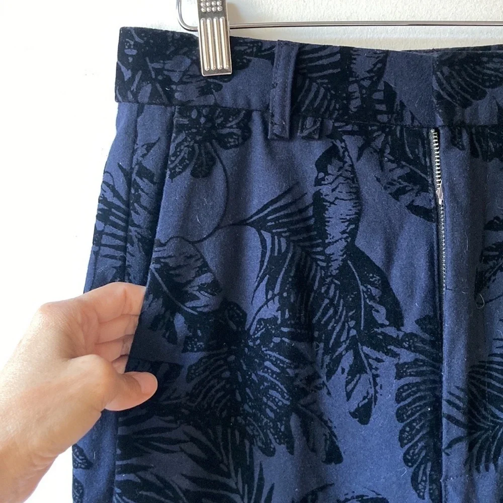 Alexander Wang Velvet Embossed Tropical Leaf Trousers